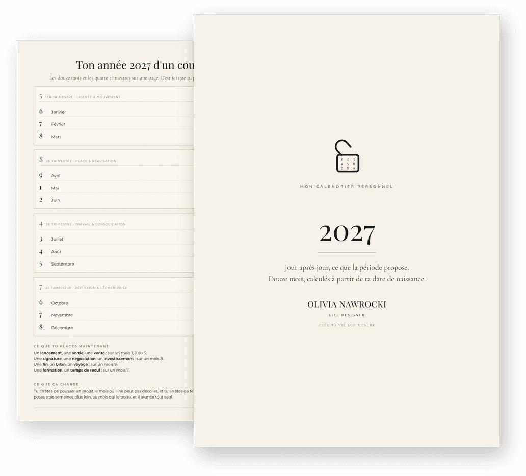 Mon calendrier personnel 2027