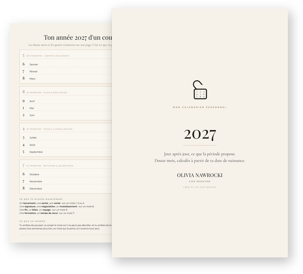 Mon calendrier personnel 2027