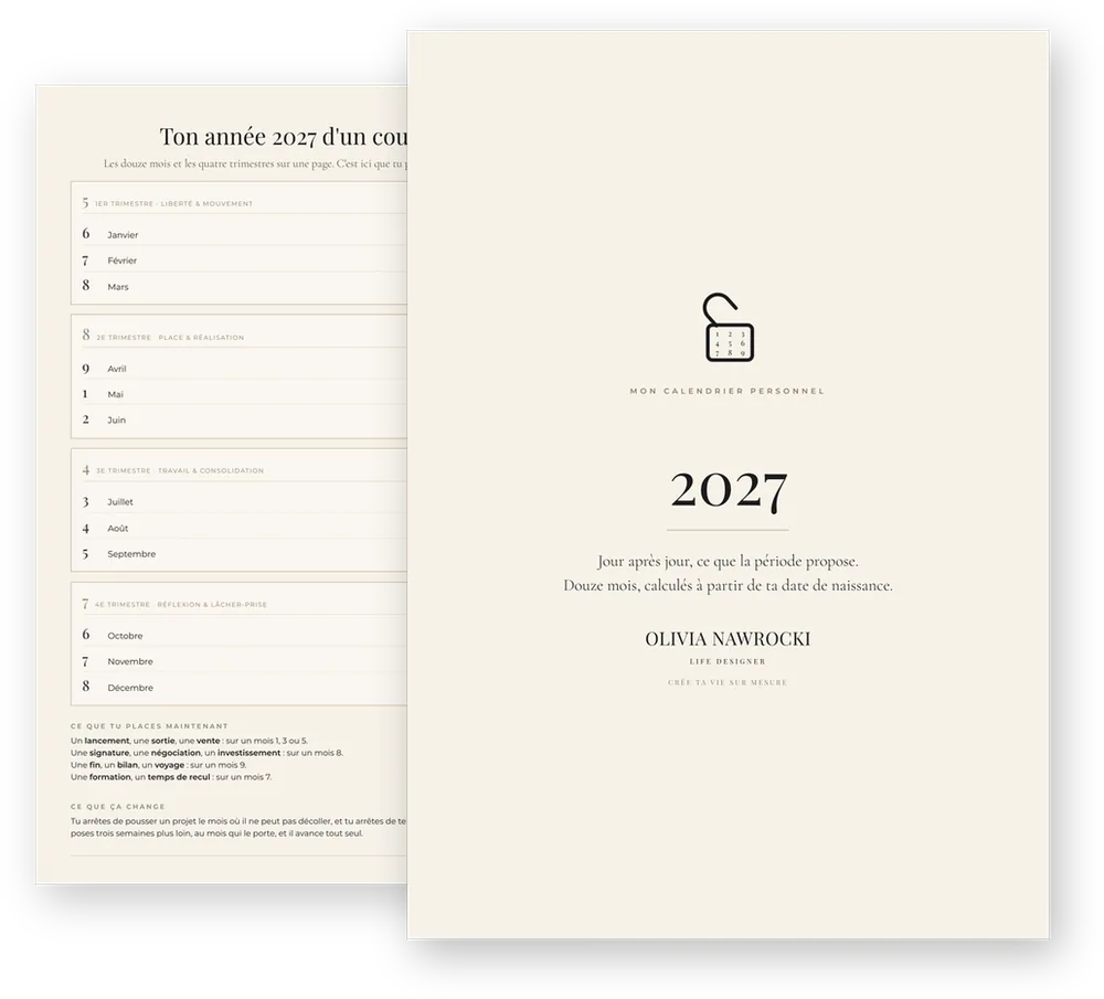 Mon calendrier personnel 2027