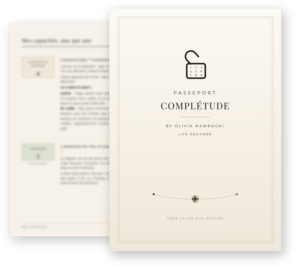 Le passeport Complétude, ouvert sur deux pages
